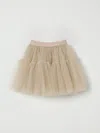 Monnalisa Skirt  Kids Color Beige In Neutral