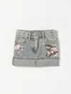 Monnalisa Minirock Aus Denim Mit Bambi-stickerei In Denim