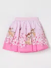 Monnalisa Graphic-print Skirt In Pink