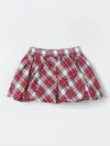 Monnalisa Tartan Taffeta Skirt In Red