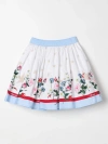Monnalisa Floral-print Flared Skirt In White
