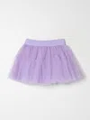 Monnalisa Silk-touch Tulle Skirt In Wisteria