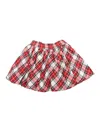 Monnalisa Tartan Taffeta Skirt In Red