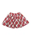 Monnalisa Tartan Taffeta Skirt In Red