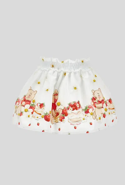 Monnalisa Kids' Skirt Winnie The Pooh White-red Girl