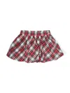 Monnalisa Tartan Taffeta Skirt In Red
