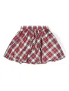 Monnalisa Tartan Taffeta Skirt In Red