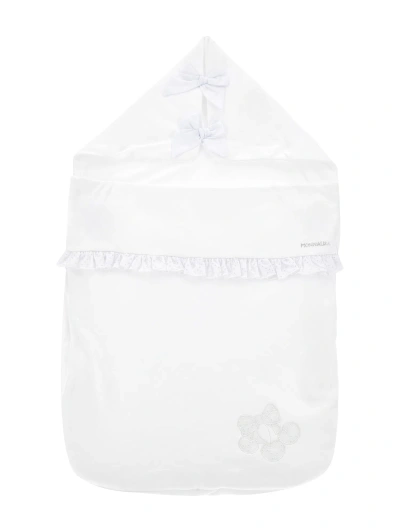 Monnalisa Babies'   Sleeping Bag With Broderie Anglaise Embroidery In White