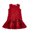 Monnalisa Duchesse Sleeveless Dress With Maxi Bows In Red