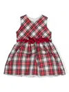 Monnalisa Sleeveless Checked Taffeta Dress In Red