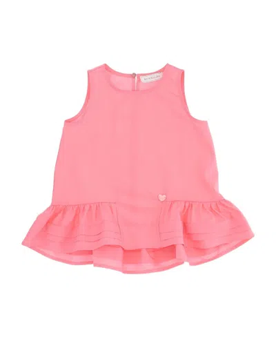 Monnalisa Sleeveless Extra-long Vest In Pink