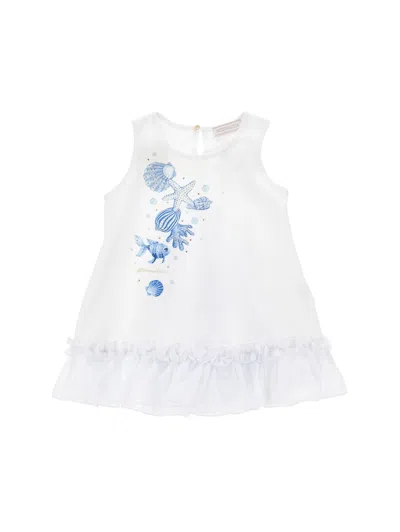 Monnalisa Kids'   Sleeveless Rhinestone Maxi T-shirt In White