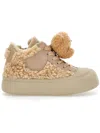 Monnalisa Sneakers Aus Teddybär-plüsch In Brown