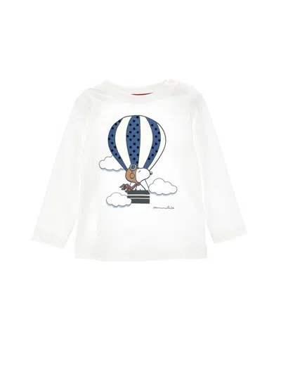 Monnalisa Kids'   Snoopy Crewneck T-shirt In Cream
