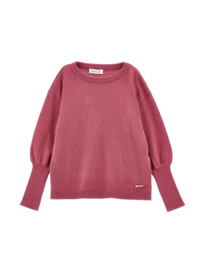Monnalisa Kids'   Soft Basic Sweater In Blush Pink