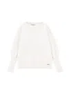 Monnalisa Soft Basic Sweater In Cream