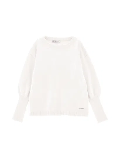 Monnalisa Kids'   Soft Basic Sweater In Cream