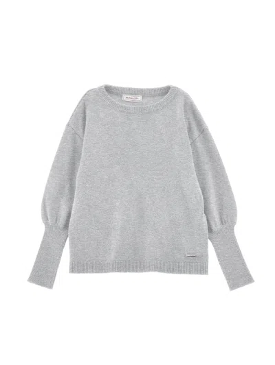 Monnalisa Kids'   Soft Basic Sweater In Grey