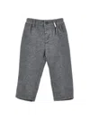 Monnalisa Soft Flannel Trousers In Grey + Cream