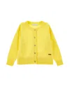 Monnalisa Soft Knit Cardigan In Light Yellow