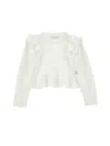Monnalisa Soft Knitted Sweater In Cream