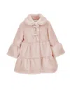Monnalisa Soft Plush Coat In Shirinking Violet