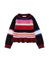 Monnalisa Soft Striped Sweater In Multicolor