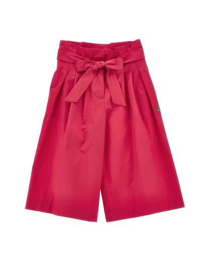 Monnalisa Kids'   Solid Colour Cropped Trousers In Fuchsia