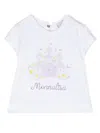 Monnalisa St. Castello T-shirt Mit Grafischem Print In Weiss