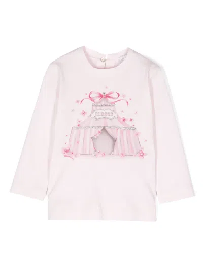 Monnalisa Babies' St. Circus Graphic-print Cotton T-shirt In Pink