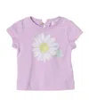 Monnalisa T-shirt With Maxi Daisy In Purple