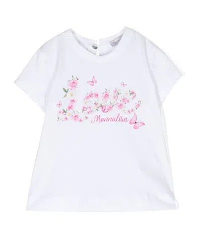 Monnalisa St. Love Rose-print Cotton T-shirt In White