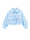 Monnalisa Star Bouclé Short Jacket In Light Blue