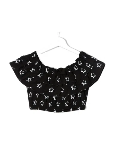Monnalisa Star-print Blouse In Black