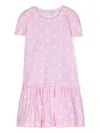 Monnalisa Star-print Casual Dress In Pink
