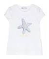 Monnalisa Star-print Crystal-embellished T-shirt In White