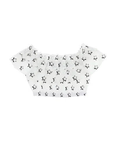 Monnalisa Star Printed Blouse In White