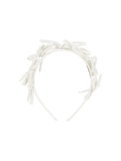 Monnalisa Kids' Stirnband Mit Satinschleife In White