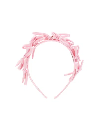 Monnalisa Kids' Stirnband Mit Satinschleife In Pink