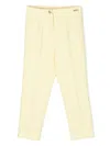 Monnalisa Straight Leg Crepe Trousers In Yellow