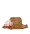 Monnalisa Strohhut Mit Blumen In Beige