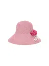 Monnalisa Floral-appliqué Hat In Fuchsia