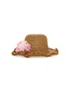 Monnalisa Strohhut Mit Blumen In Beige