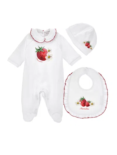 Monnalisa Kids'   Strawberry Onesie Set In Multi