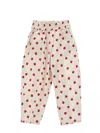 MONNALISA MONNALISA  STRAWBERRY PRINT GABARDINE TROUSERS