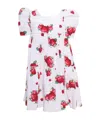Monnalisa Strawberry-print Tiered Dress In White