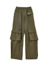 Monnalisa Stretch Cargo Trousers In Army Green