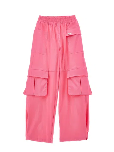 Monnalisa Kids'   Stretch Cargo Trousers In Sachet Pink