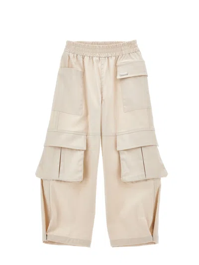 Monnalisa Kids'   Stretch Cargo Trousers In Beige