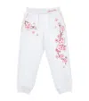 Monnalisa Stretch-cotton Floral Sweatpants In White